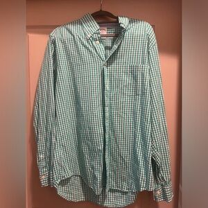 NWOT Brooks Brothers Green & White Check Button Down M Regent Fit